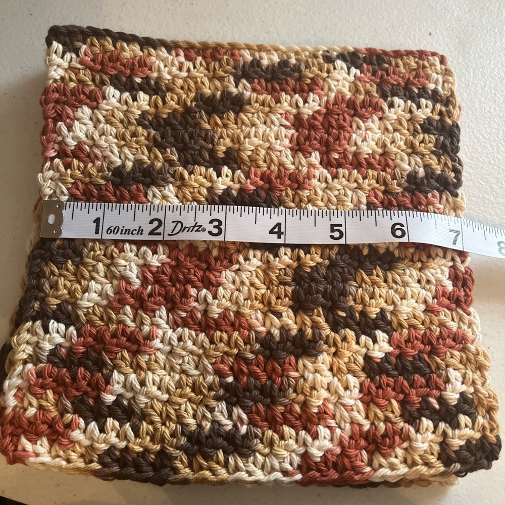 3 Piece Set 100% Cotton Handmade Multi Color Wash Cloths Or Dish Clothes - Picture 4 of 4